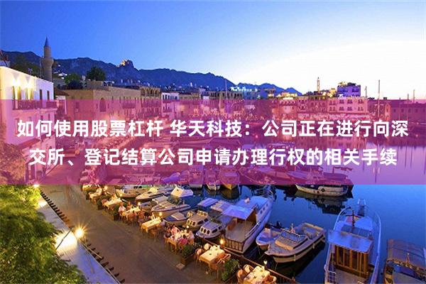 如何使用股票杠杆 华天科技：公司正在进行向深交所、登记结算公司申请办理行权的相关手续
