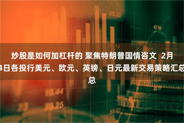 炒股是如何加杠杆的 聚焦特朗普国情咨文  2月4日各投行美元、欧元、英镑、日元最新交易策略汇总