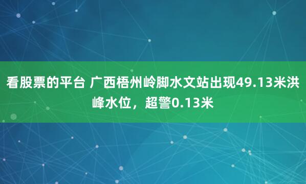 看股票的平台 广西梧州岭脚水文站出现49.13米洪峰水位，超警0.13米