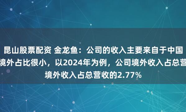 昆山股票配资 金龙鱼：公司的收入主要来自于中国境内市场，境外占比很小，以2024年为例，公司境外收入占总营收的2.77%