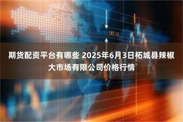 期货配资平台有哪些 2025年6月3日柘城县辣椒大市场有限公司价格行情