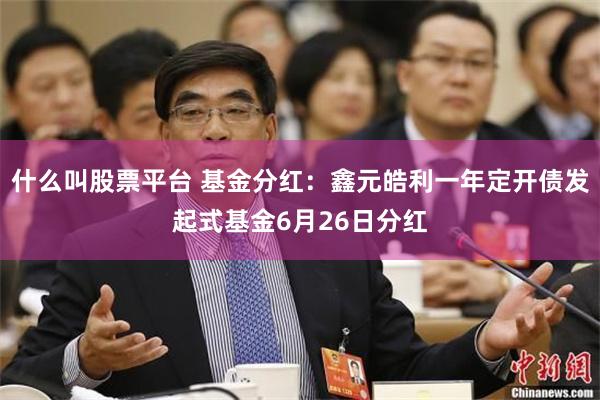 什么叫股票平台 基金分红：鑫元皓利一年定开债发起式基金6月26日分红
