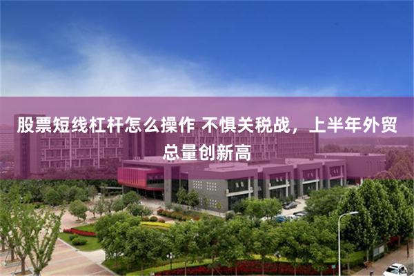 股票短线杠杆怎么操作 不惧关税战，上半年外贸总量创新高