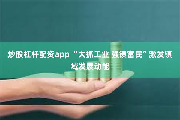 炒股杠杆配资app “大抓工业 强镇富民”激发镇域发展动能